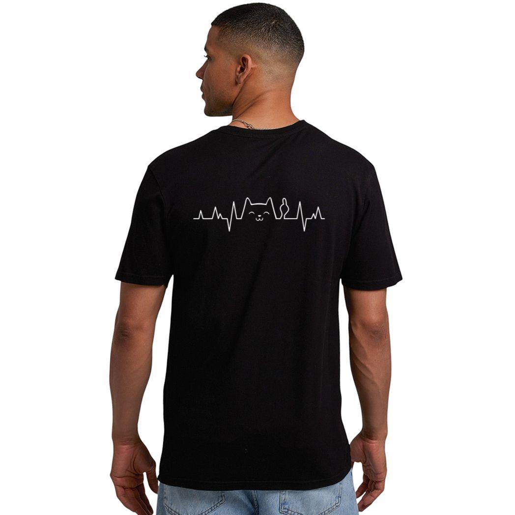 Middelfinger Cat Heartbeat ECG Electrocardiogram Cardiogram Premium Men T-Shirt