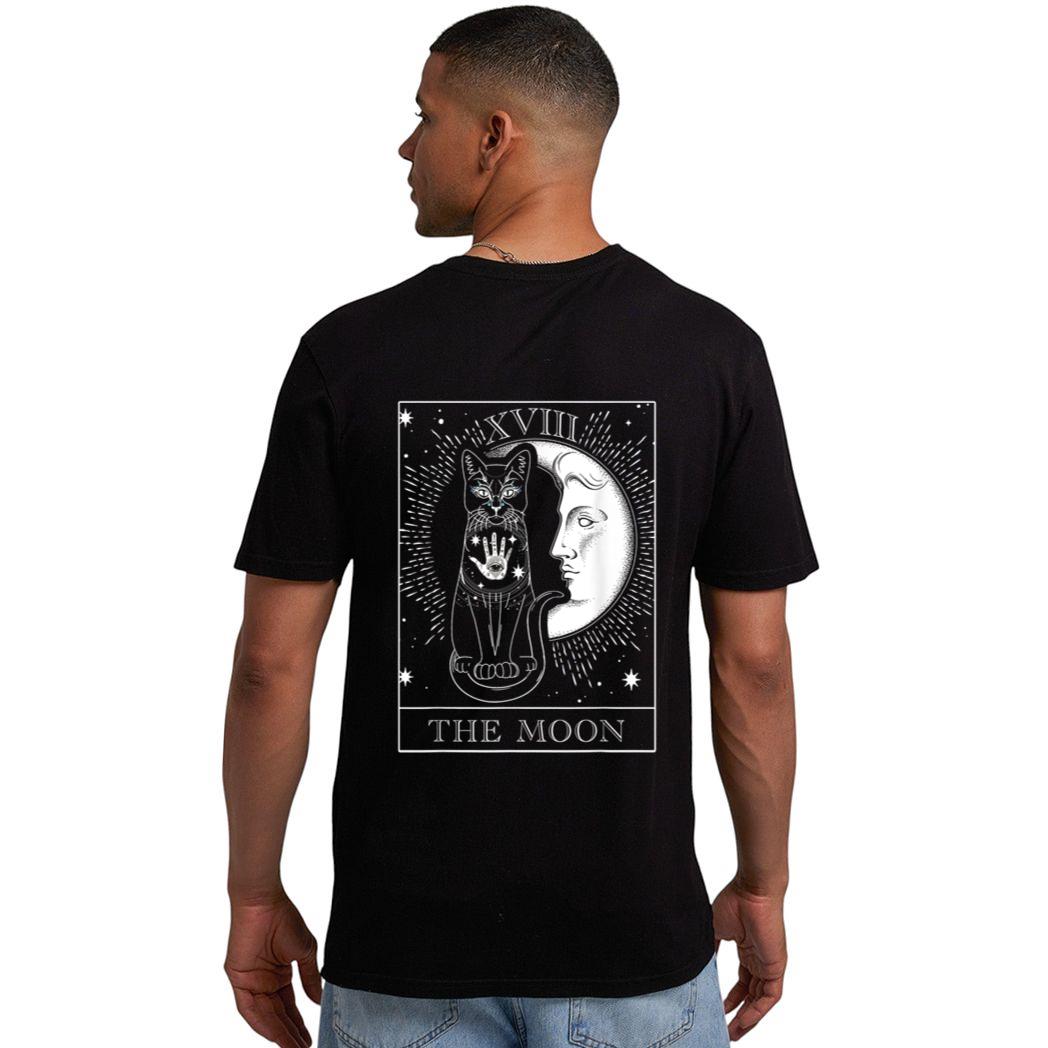 Moon Tarot Card and Cat Occult Graphic Men T-Shirt