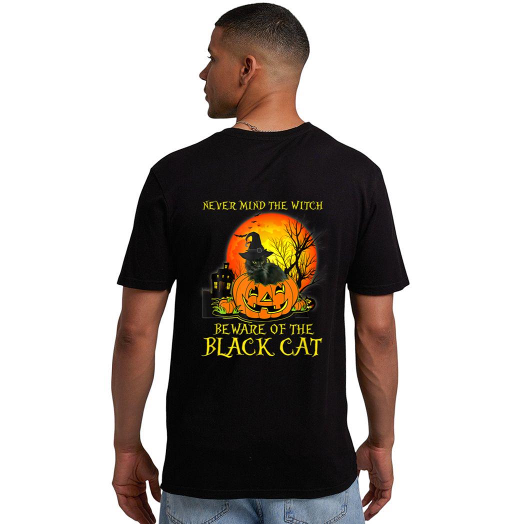 Never Mind A Witch Beware Of He Black Cat Halloween Men T-Shirt
