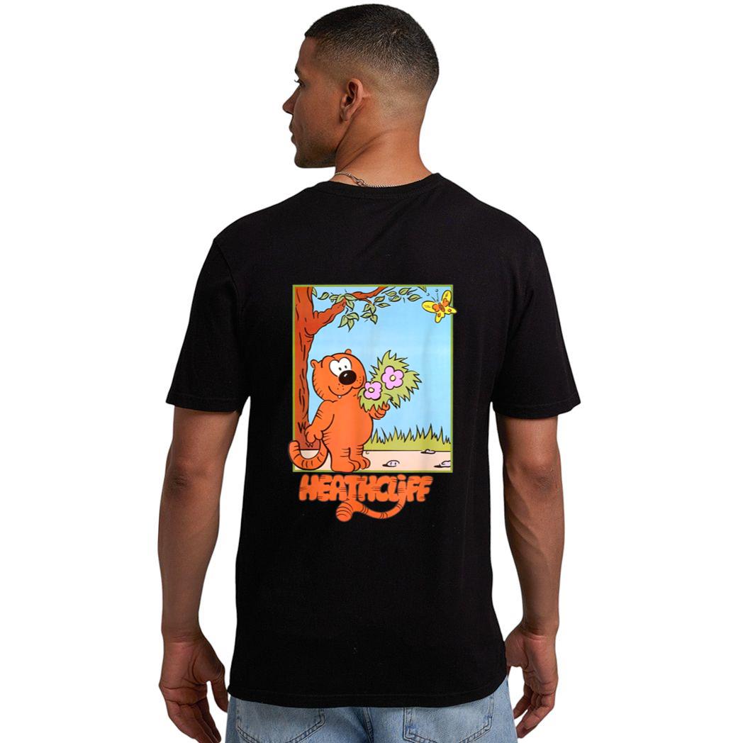 Picture The Orange Cat Holding Flowers So Cute Cartoon Arts Men T-Shirt