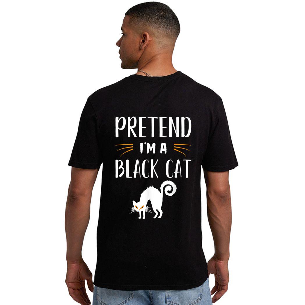 Pretend I'm A Black Cat Funny Cartoon Halloween Costume Men T-Shirt