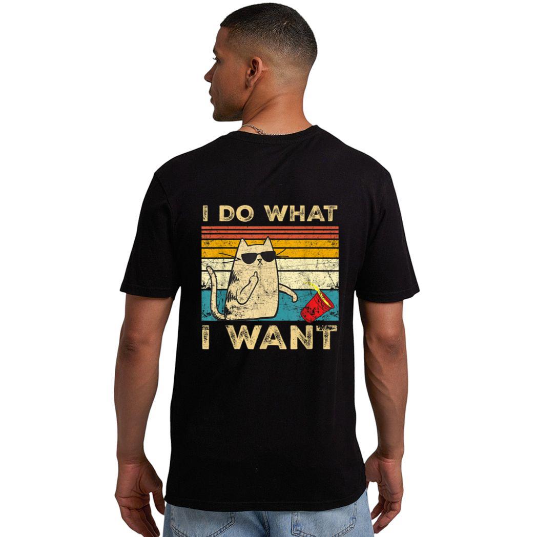 Retro 80s 90s Cat Lovers gifts Funny I Do What I Want Cat Men T-Shirt