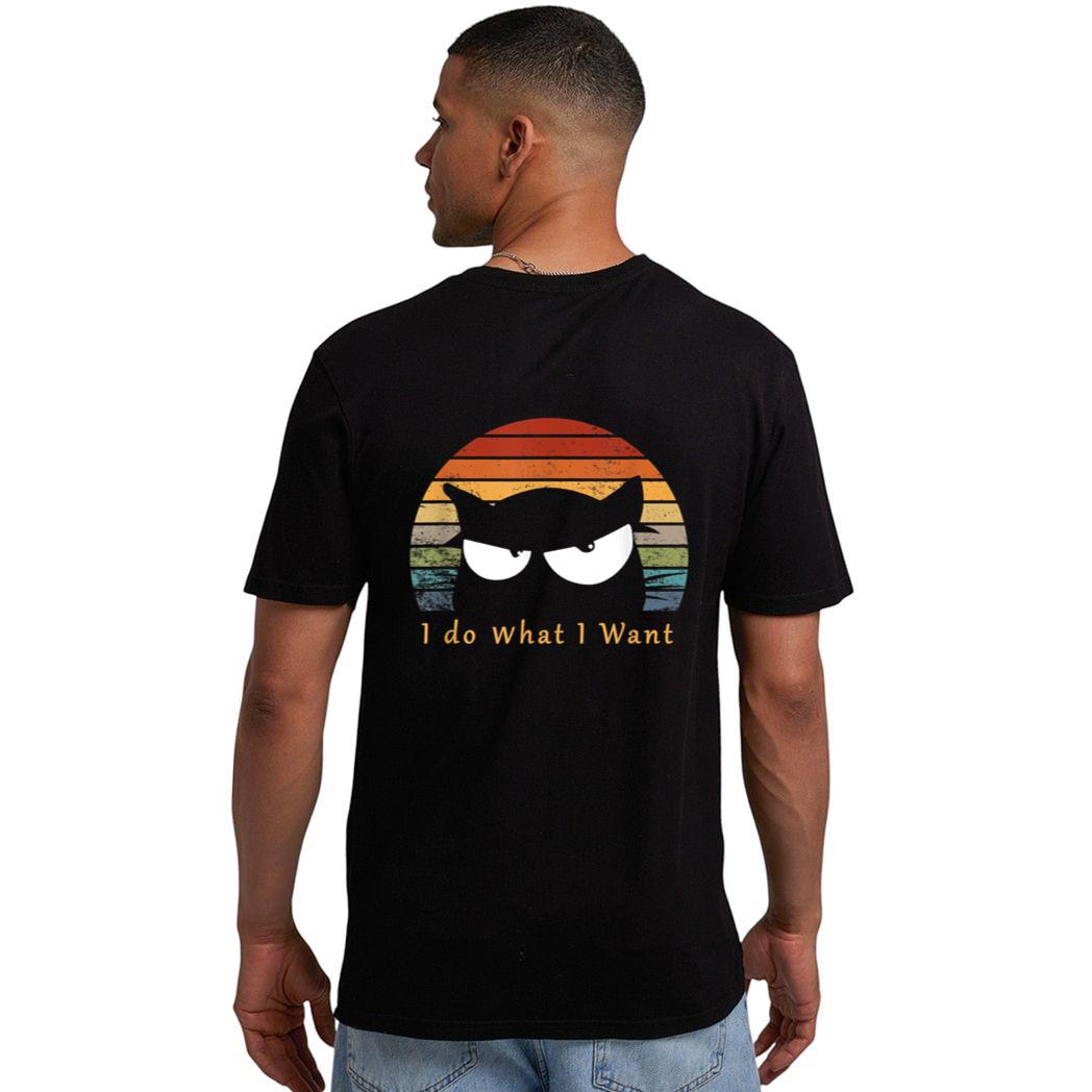 retro i do what i want cat funny black cat lover Men T-Shirt