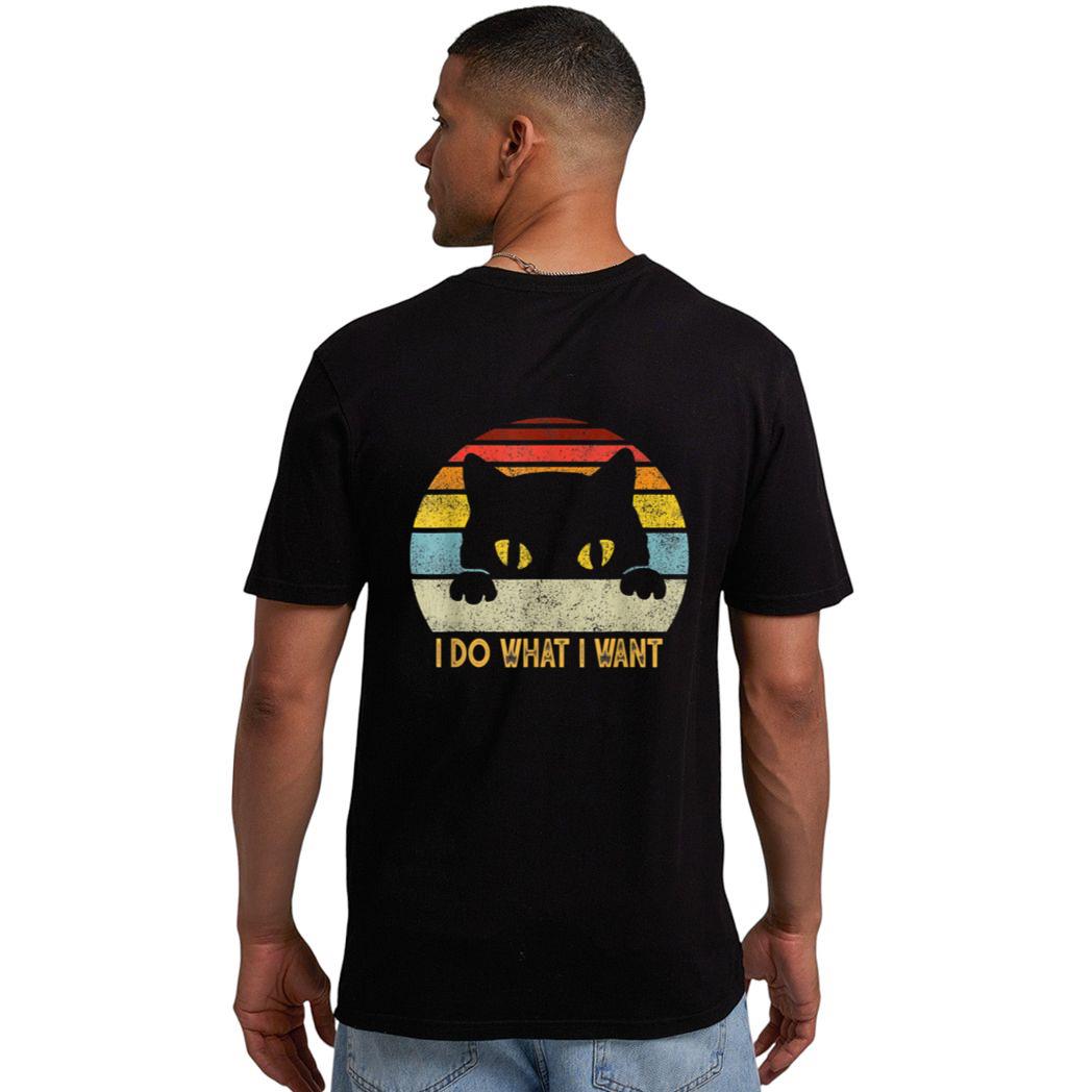 Retro I Do What I Want Cat Funny Meow 80s 90s Cat Lover Men T-Shirt
