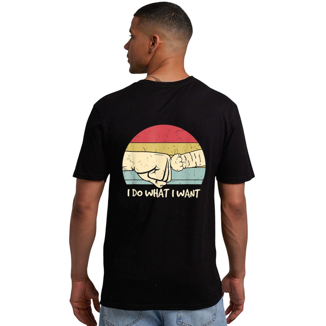 Retro Paw Cat I Do What I Want Cat Vintage Black Cat Men T-Shirt