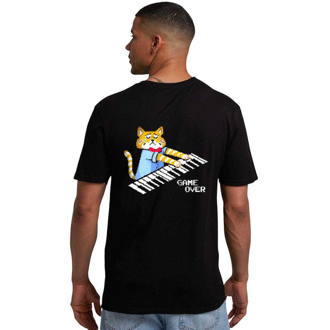 Sad Cat playing keyboard Game Over Men T-Shirt