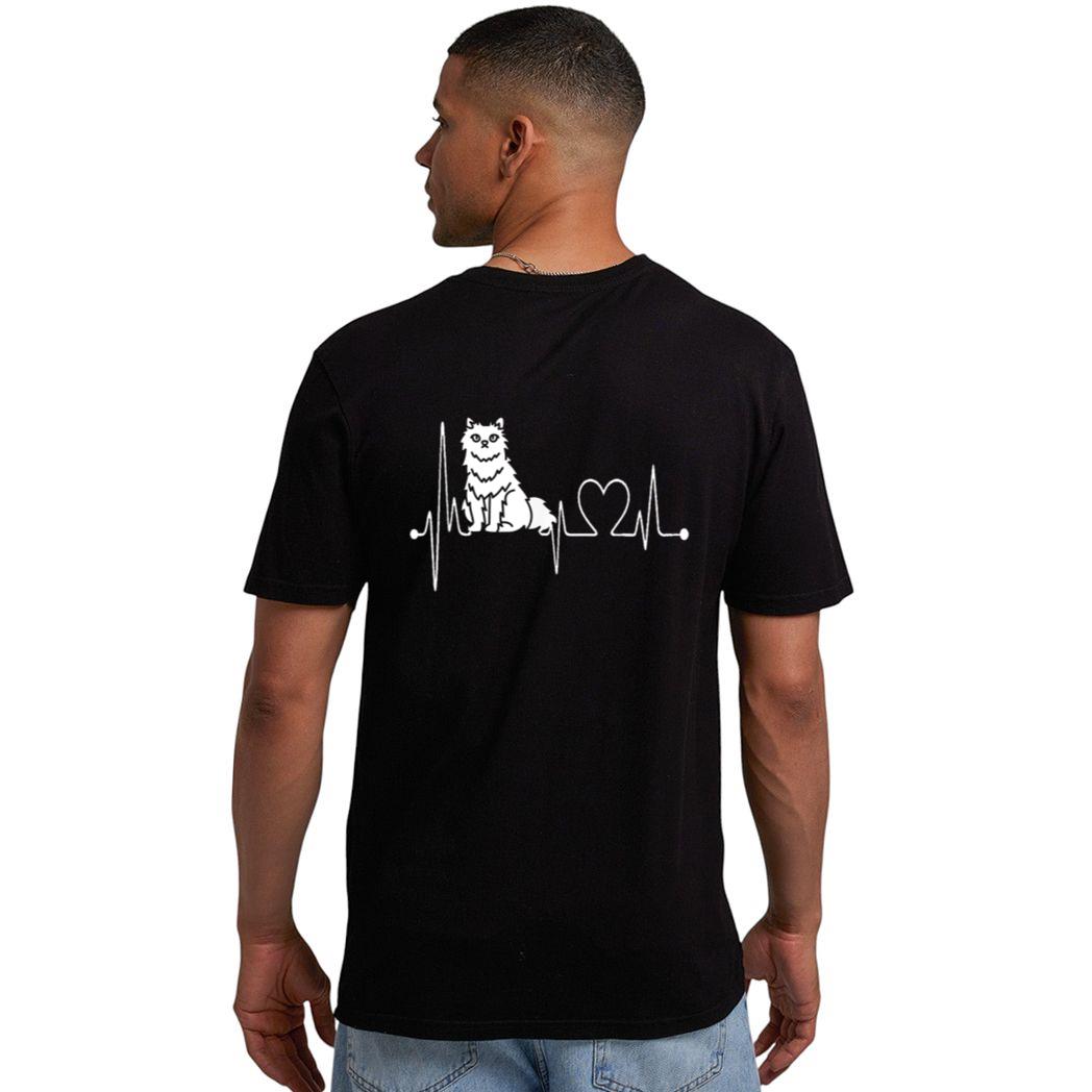 Selkirk Rex Cat Heartbeat EKG Funny Cats Kitten Lovers Men T-Shirt
