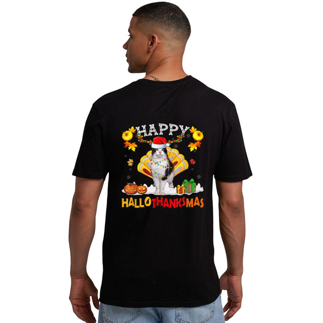 Siamese Cat Halloween Hanksgiving Christmas Hallothanksmas Men T-Shirt