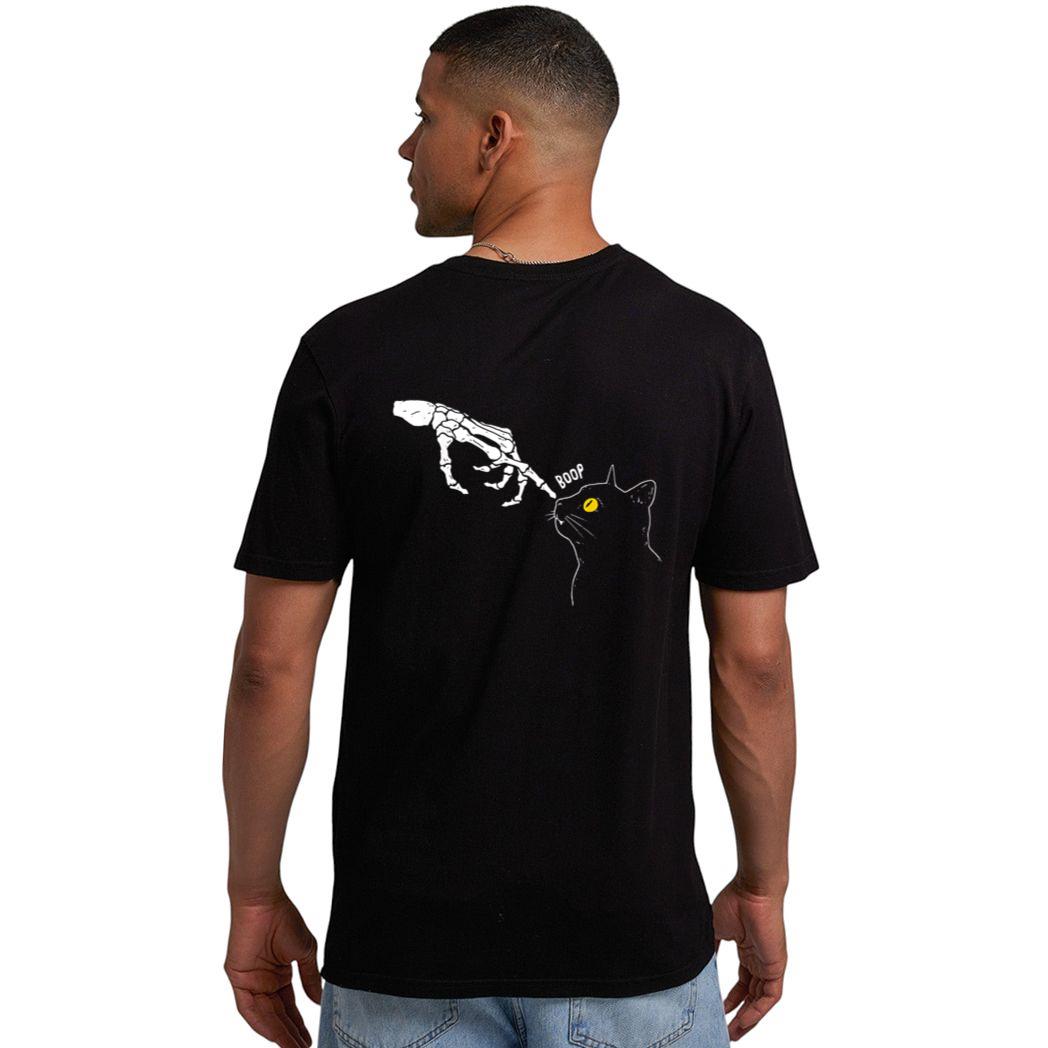 Spooky Boop Black Cat Skeleton Hands Halloween Witchy Men T-Shirt