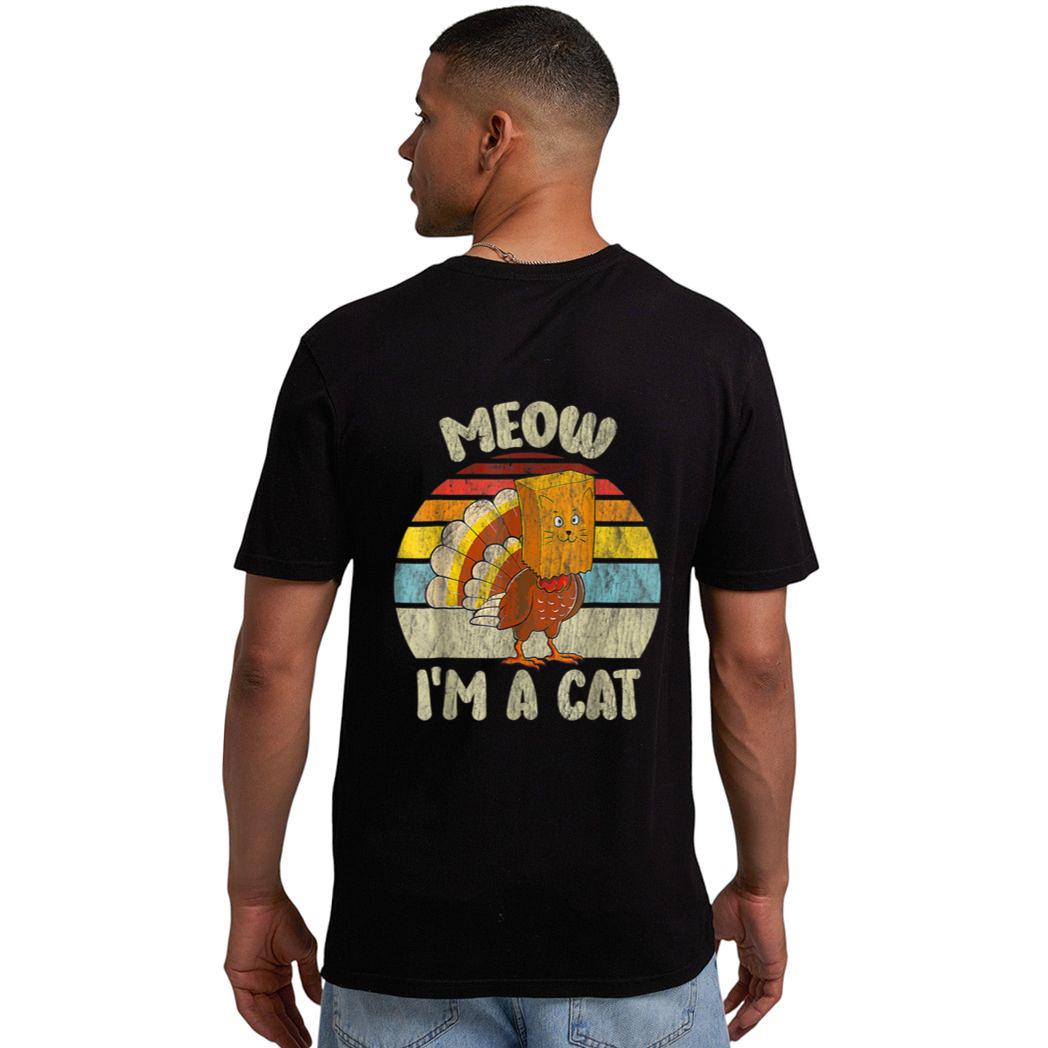 Thanksgiving Funny Turkey Fake Cat Meow Kitty Cats Lover_1 Men T-Shirt