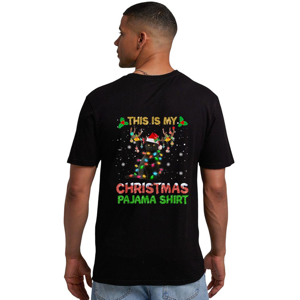 This Is My Christmas Pajama Shirt Black Cat Lover Christmas Men T-Shirt