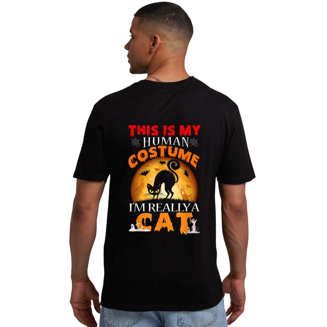 This Is My Human Costume I'm Really A Cat Pumkin Halloween Men T-Shirt