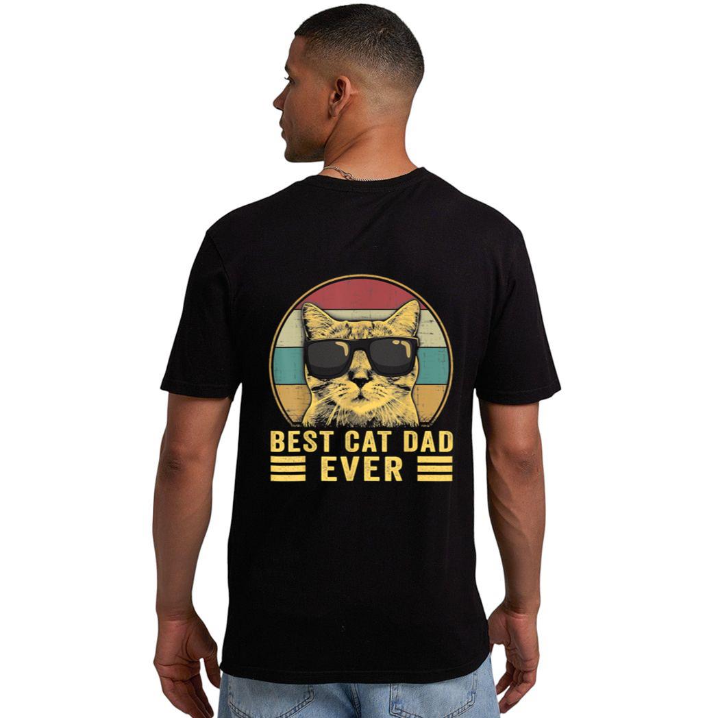 Vintage Best Cat Dad Ever Bump Fit Men T-Shirt
