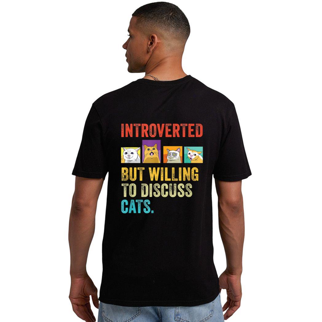 Vintage Introverted But Willing To Discuss Cats Men T-Shirt