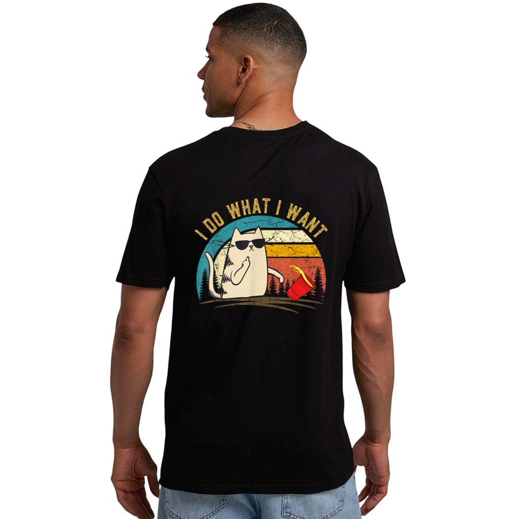 Vintage Retro I do what I want cat, Funny Meowy Cat Lover Men T-Shirt