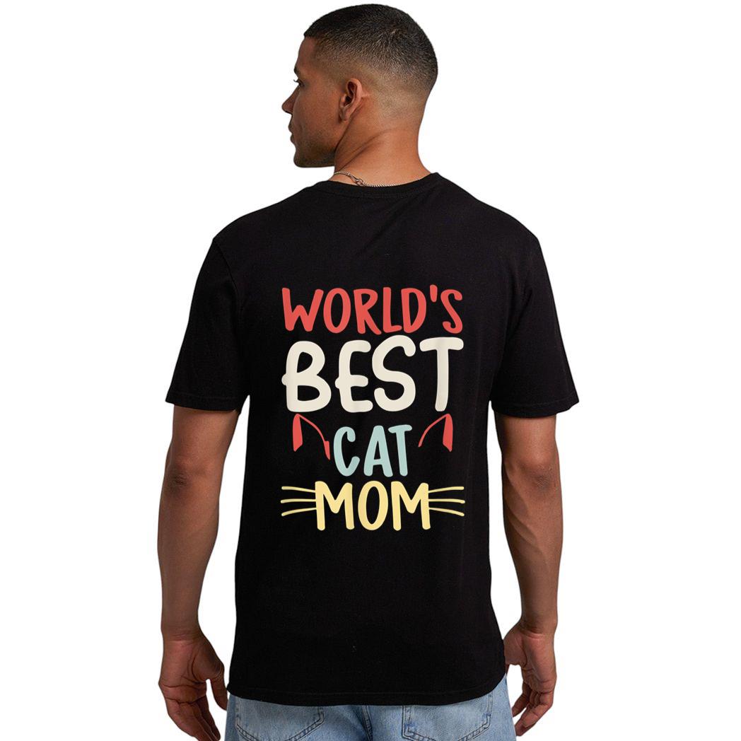Vintage World's Best Cat Mom Meow Cat Best Cat Mom Ever Men T-Shirt