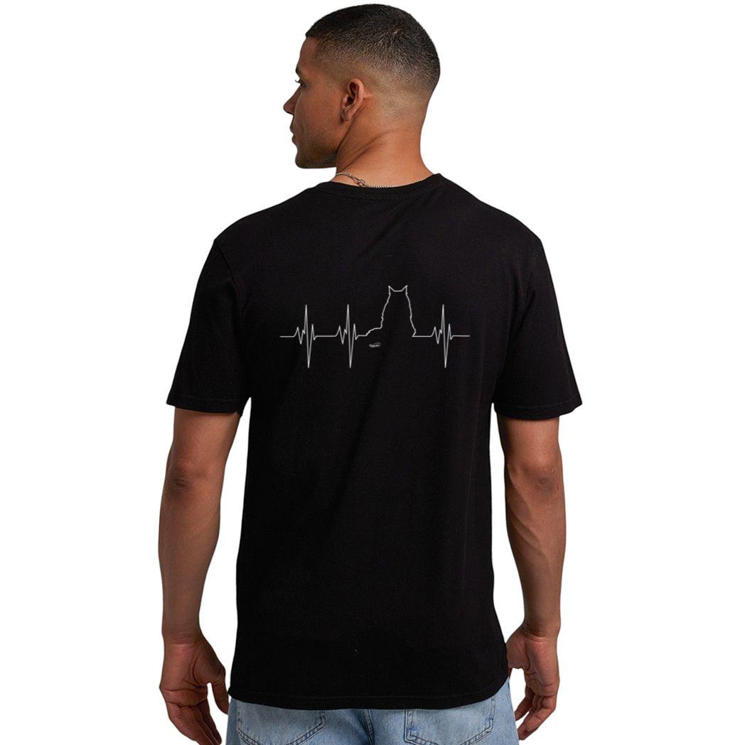 Womens Maine Coon Cat Heartbeat Men T-Shirt